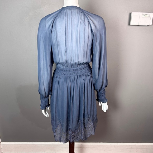 Magali Pascal Anthropologie dress Large blue lace feminine sheer whimsigoth - Picture 4 of 11